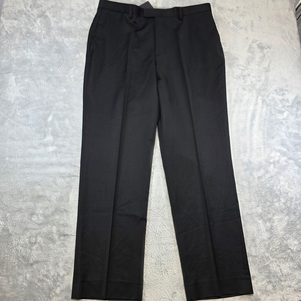 Banana Republic Mens 36x32 Black Dress Pants Marzotto Super 120s Wool Std Fit